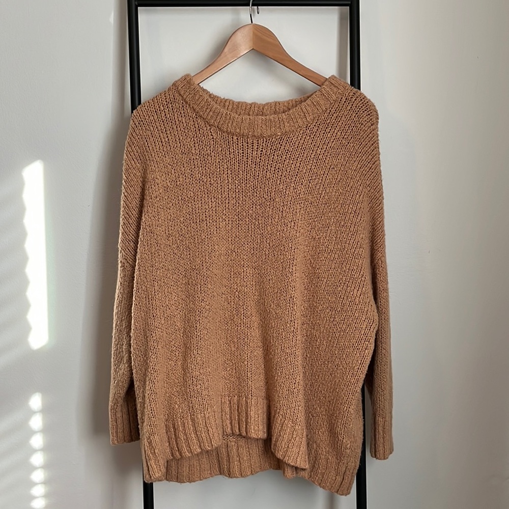 Aerie Knit Wool Long Sleeve Sweater Peach Size Medium